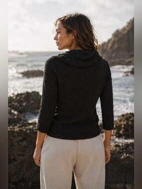 Free People FP Beach Women’s XS Black Oversized Cowl Neck Sweater Pullover Boho